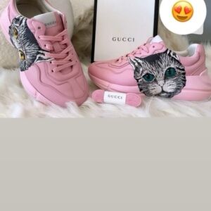 Gucci Pink Sneakers with Cat Design